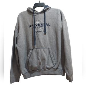 Vintage 90s Universal Studios Florida Embroidered Hoodie Mens Size Large Gray